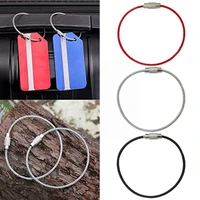 screw locking steel wire keychain cable rope key holder key keyring hiking outdoor cable keychains rings chain d9w8
