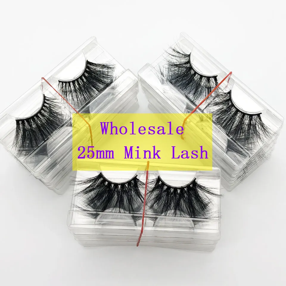 

Wholesale 10 Pairs 25mm No Box Eyelashes 3D Mink Lashes Handmade Dramatic Lash Makeup False Eyelash Fluffy Natural Mink Eyelash