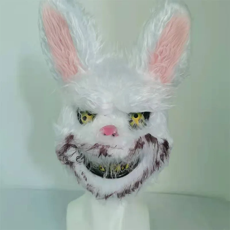 

Cosplay Bunny Mask Halloween Horror Killer Rabbit Mask Masquerade Funny Plush Mask Role Play Props