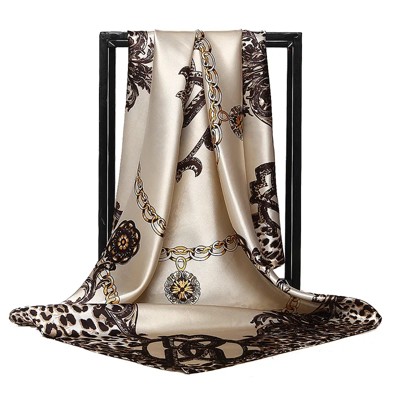 

Women Silk Scarves 90*90cm Large Square Satin Silk Like Lightweight Scarfs Hair Sleeping Wraps for Women Bandanas