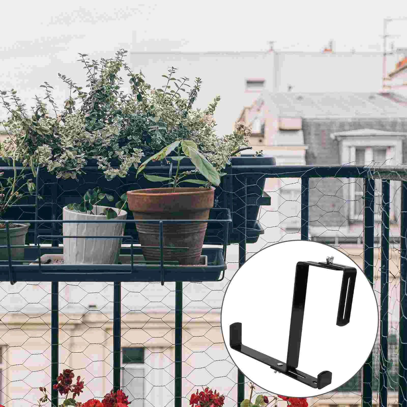 

Bracket Flower Planter Hanging Box Hanger Pot Bracketshooks Railing Flowerpot Hook Window Holder Adjustable Wall Rail Stand Rack