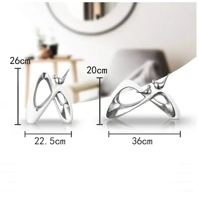 Керамические фигурки птиц в скандинавском стиле настольные миниатюры белого и