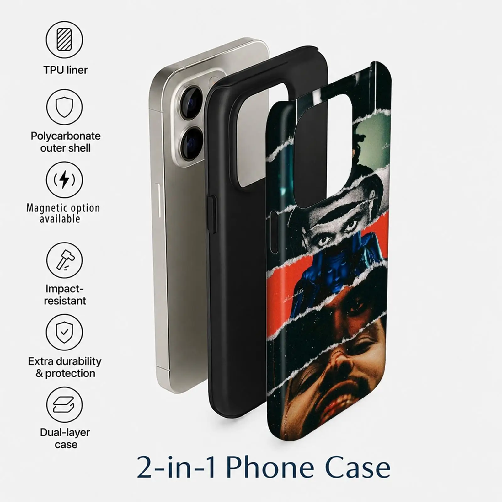 Чехол для телефона Rap The W-Weeknd для iPhone 17 16 15 14 13 12 11 Pro Max Air, двухслойный, противоударный, защитный, 2-в-1 (art.: 3920dbe020245) - 3920dbe020245