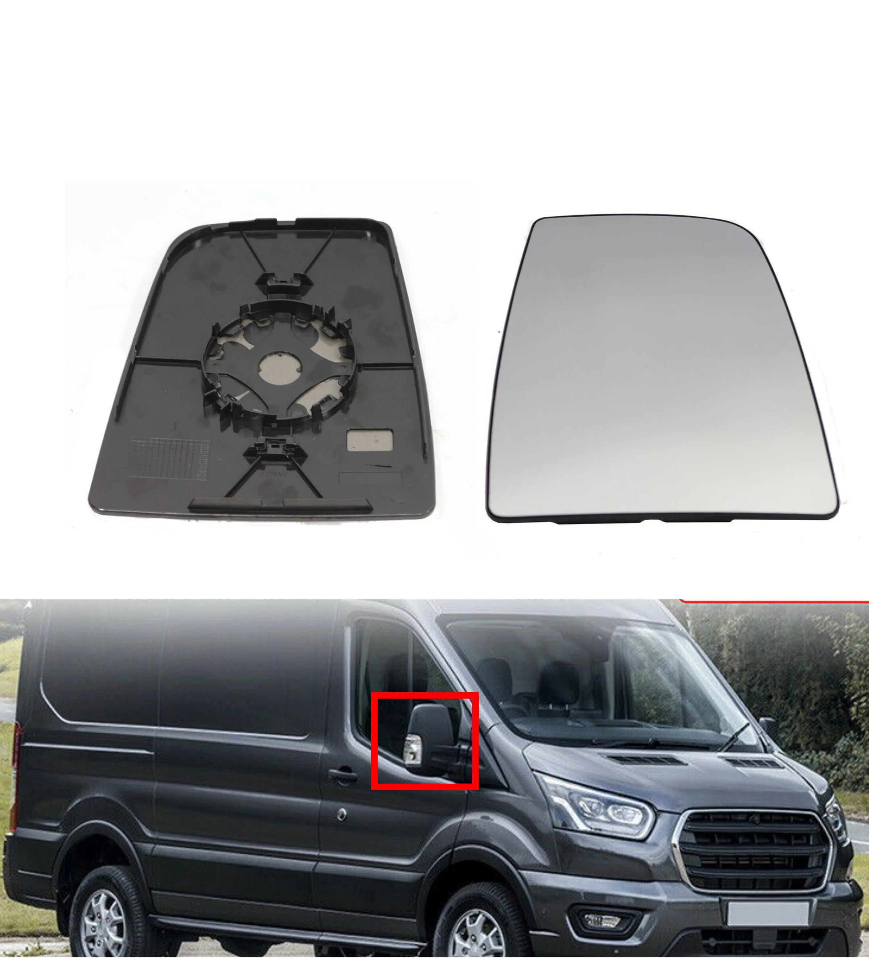 Зеркало заднего вида для Ford Transit MK8 стекло без подогрева верхнее боковое 2014 2015 2016