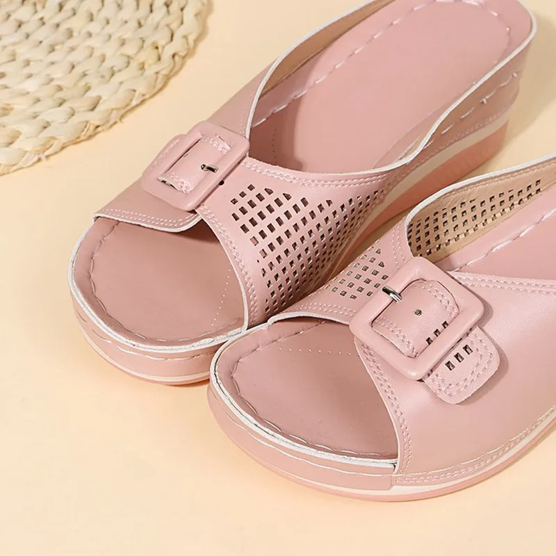Summer new sandals women's outer wear thick bottom wedge heels women's casual fashion women's shoes