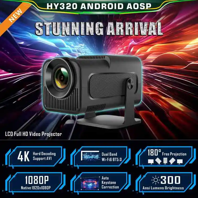 Портативный проектор HY320 4K Android 11 1080P 400ANSI