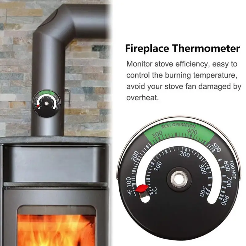 

Wood Stove Thermometer High Quality Material Easy To Use Elaborate Fireplace Stove Thermometer For Wood Log Chimney Pipe