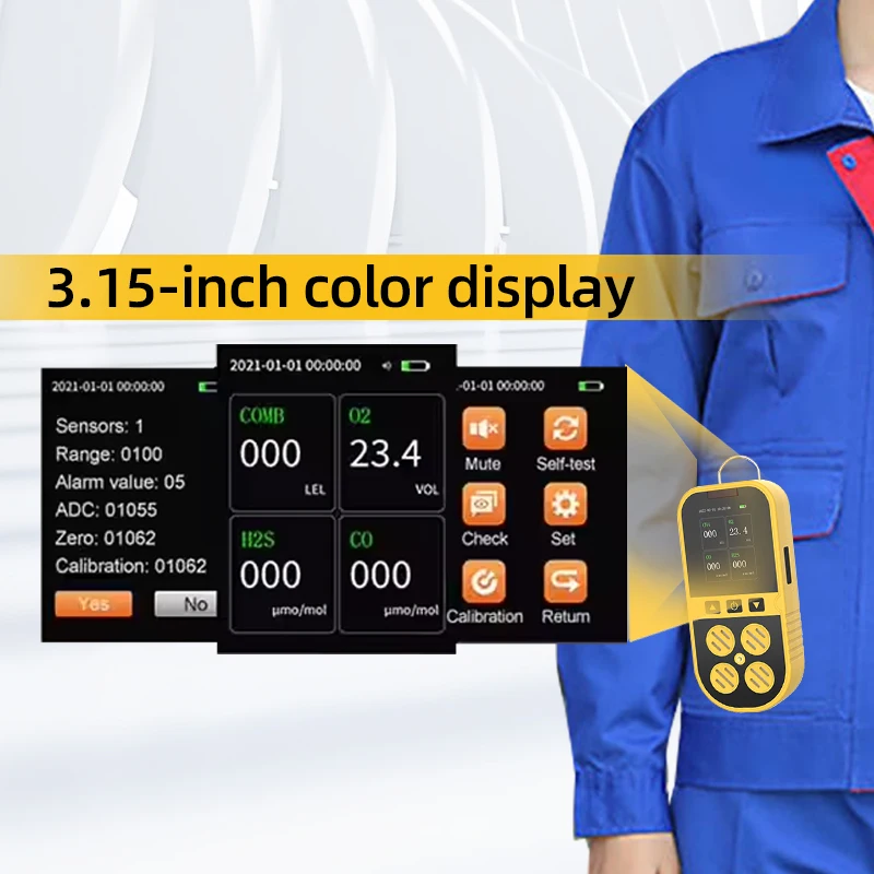 Портативный газовый тестер 4-в-1 — детектор фосфина сероводорода EX SO2 H2S O2