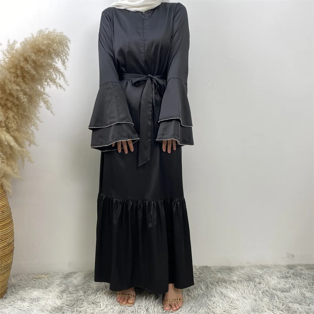 Женское атласное платье с рукавом-лепестком исламский халат Ближневосточный
