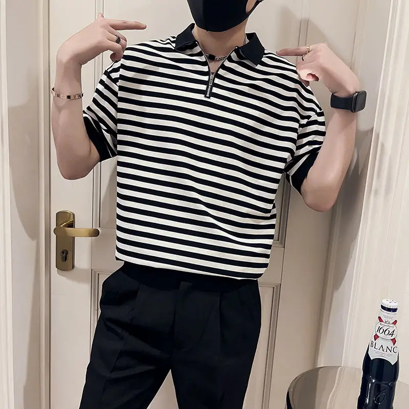 

Новинка лета 2022, модная облегающая мужская рубашка-поло, уличная одежда, модная мужская одежда, уличные топы, одежда R28