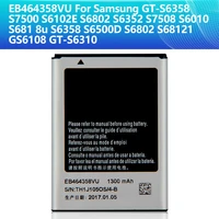 replacement battery eb464358vu for samsung galaxy gt s6358 s7500 s6102e s6802 s6352 s7508 s6010 s6818u s6358 s6500d 1300mah