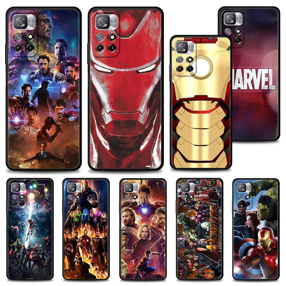 

Marvel Case for Xiaomi Redmi note 9S 9 10 8 11 Pro Plus 7 8T 9T 11T 5G redmi 9c 9 k40 9A 10 8 7A Cover Marvel Iron Man Hero