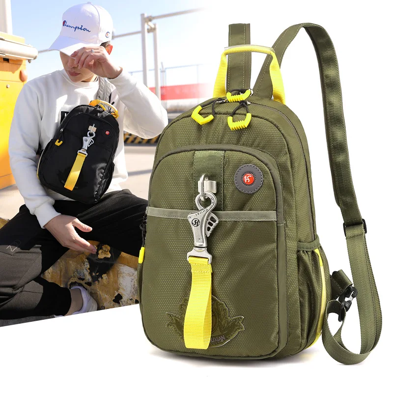 New men's Leisure Chest Package multi-functional Sports Backpack Trends One Shoulder Inclined bag Outdoor dual-use Bag