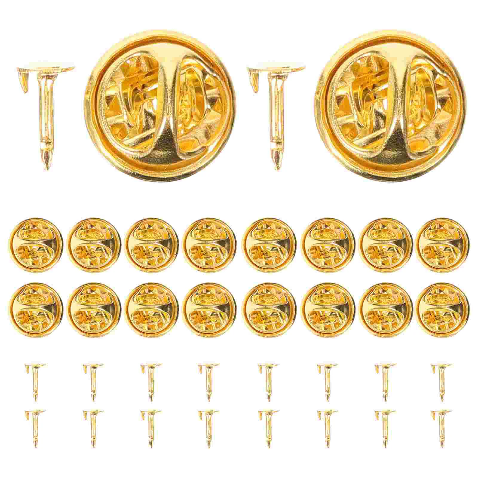 

50 Pcs Badge Brooch Clutch Butterfly Buckle Metal Pin Backs Locking Lapel Replacement Pins Crafts