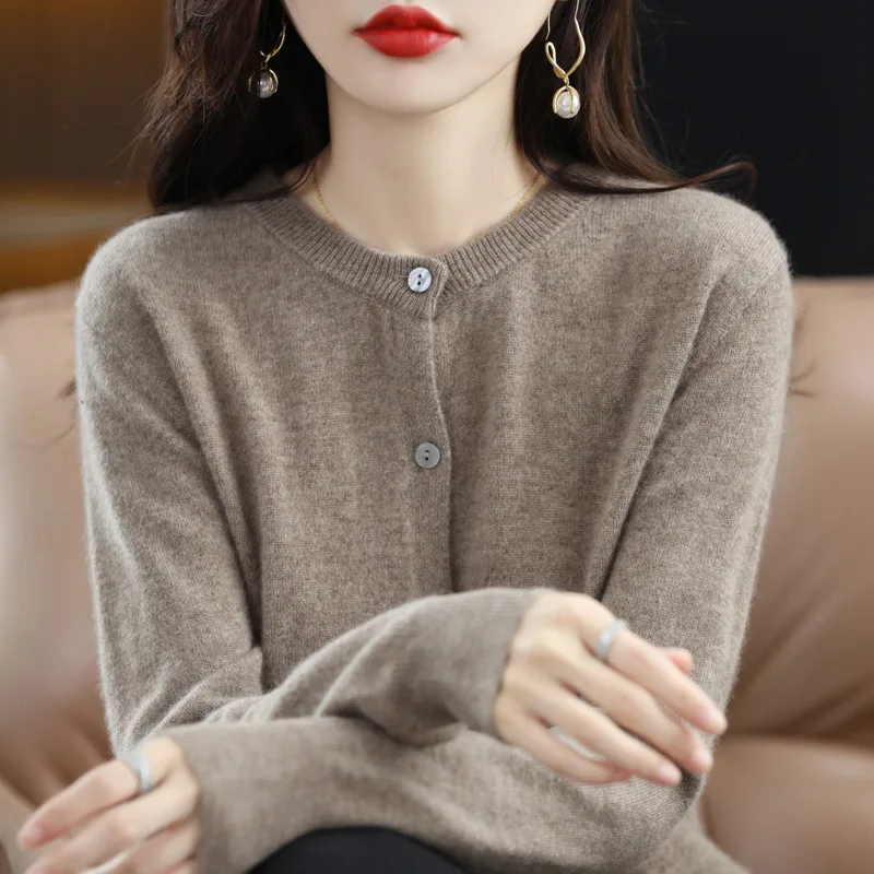 Женский трикотажный кардиган с длинным рукавом яркий тонкий весна-осень