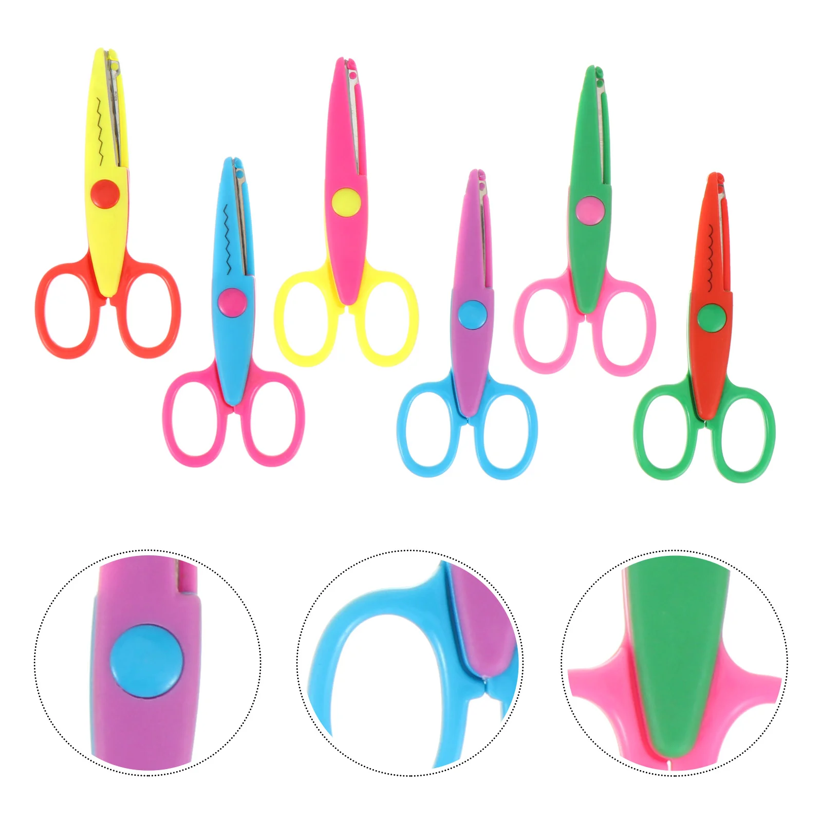 

6 Pcs Zigzag Scissors Macrame Decor Paper Punch Hole Kids Craft Scissor DIY Scissors Toddler Scrapbook