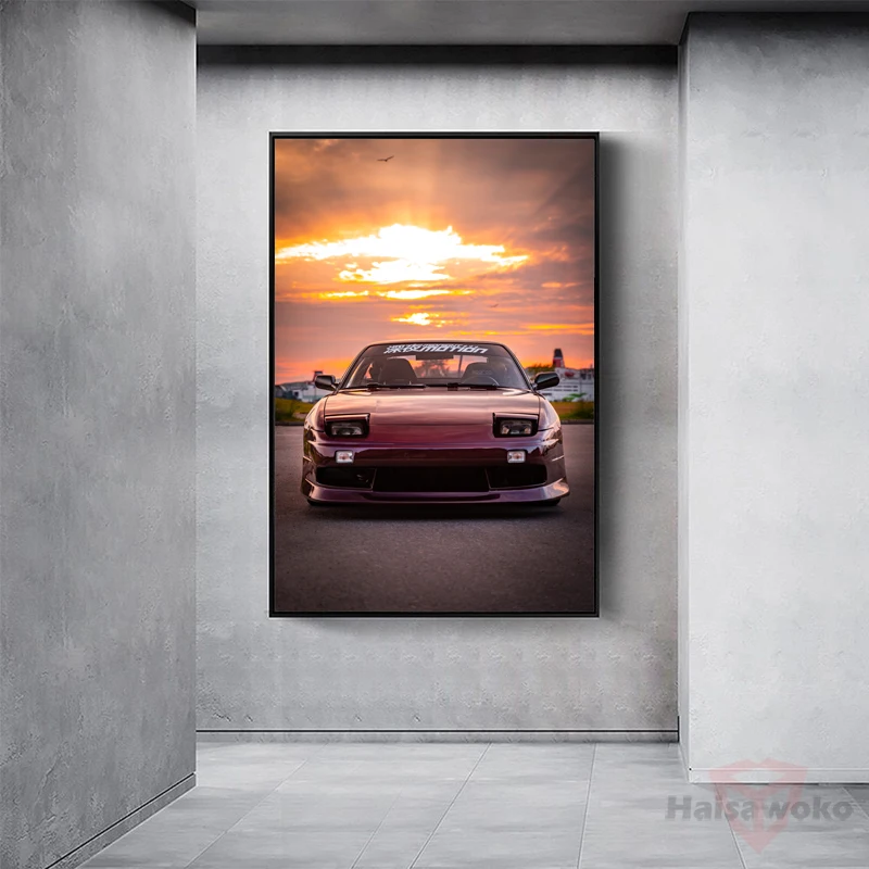 Плакаты и принты 180SX двигатель классический спортивный автомобиль Картина на