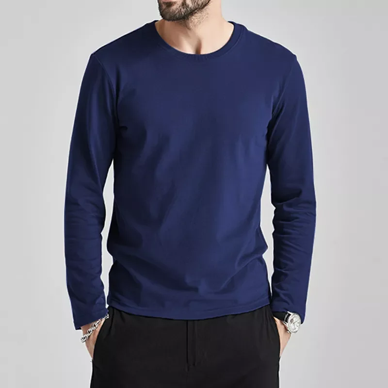 

2023NEW T-Shirts Men Cotton Long Tees Women Solid Plain Male Female Basic Thermal Tshirts Slim Fit Tee Shirt Casual Short Tops