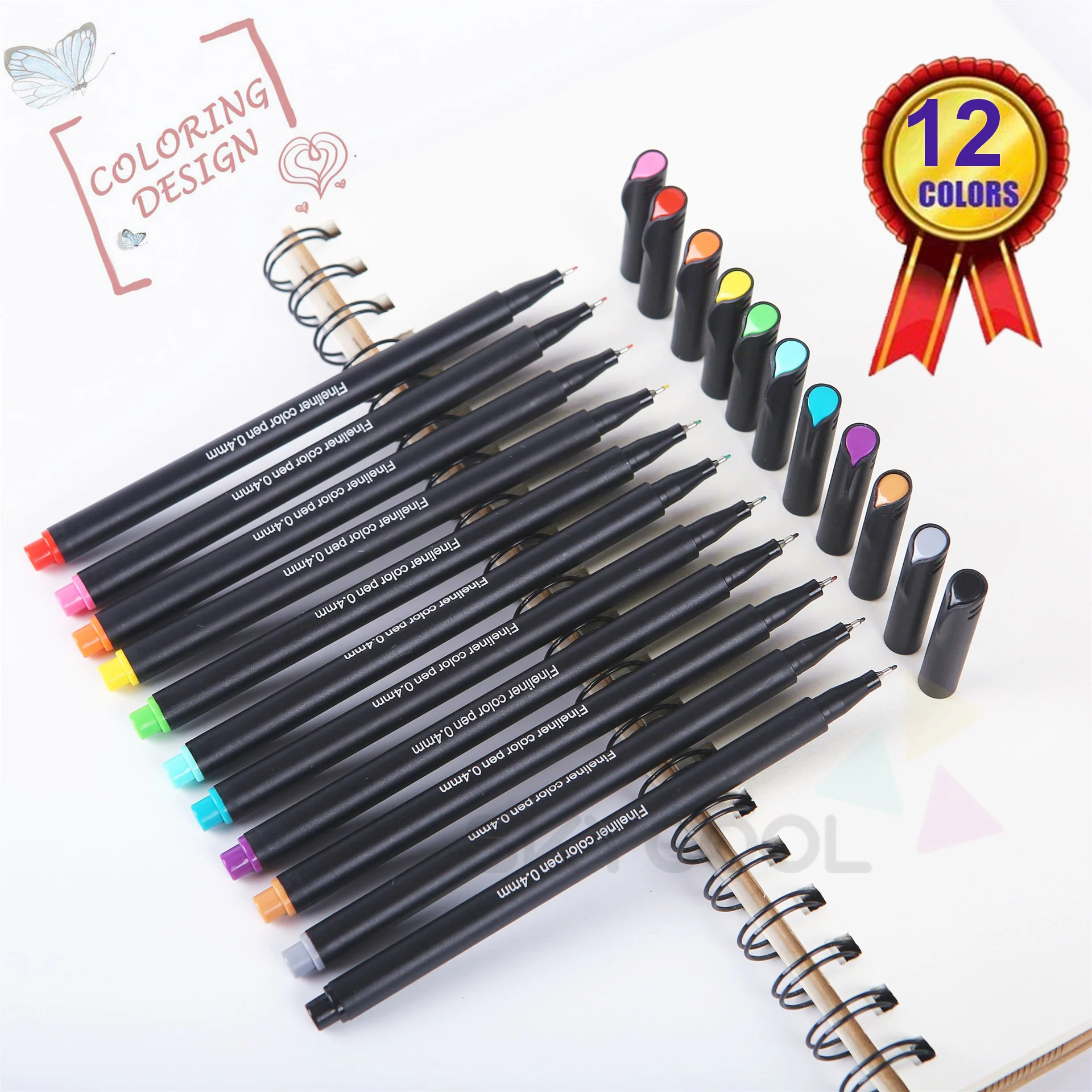 

12 Colors Planner Pens Colored Pens Fine Point Markers Fine Tip Drawing Pens Porous Fineliner Pen for Bullet Journaling Writing