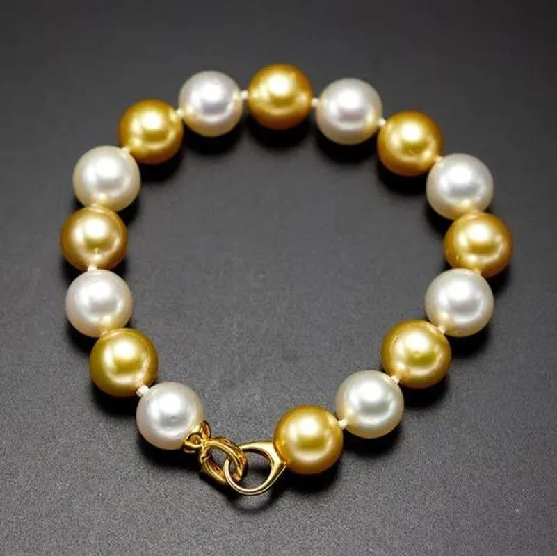 Женские браслеты из серебра 7 5 пробы с натуральным белым золотом 10-11 мм