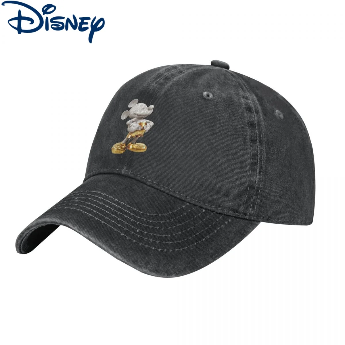 

Vintage Disney Gold Mickey Mouse Baseball Cap Men Women Distressed Washed Snapback Hat Outdoor Summer Adjustable Fit Hats Cap