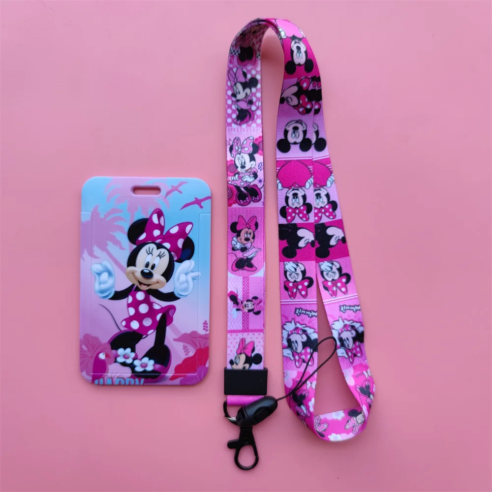 

Disney Minnie ID Name Card Case Nurse Business Hanging Card Holder Women's Credit Card Protector
