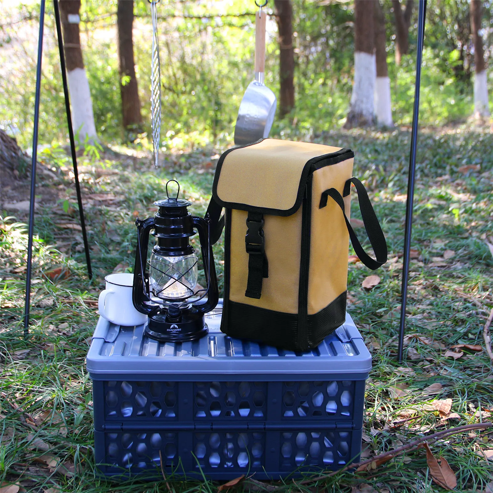 

Tank Lantern Storage Bag Square Shape Anti-collision Portable Camping Lamp Storage BagHorse Lantern Kerosene Lamp Pouch Outdoor