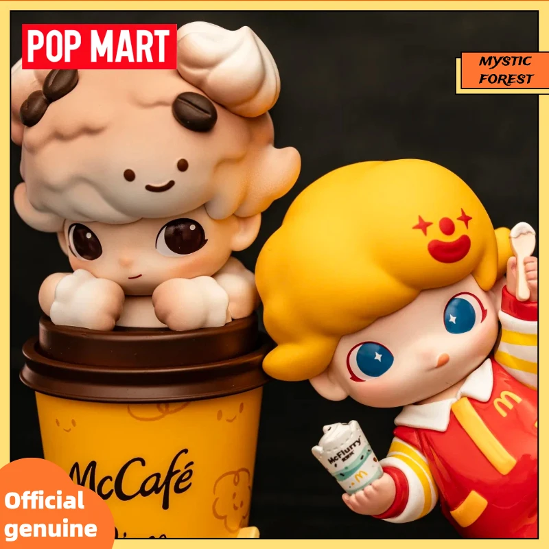 Фото Оригинальная коллекционная фигурка POP MART X McDonalds Dimoo McFlurry McCafe в тематике Cherry Blossom, декор для рабочего стола, слепая коробка №4