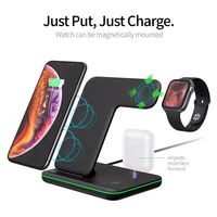 30w fast qi wireless charger stand for iphone 13 12 11 xs xr x 8 3 in 1 charging dock station for apple watch 7 6 se airpods pro