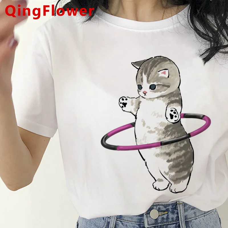 

Cat t-shirts women graphic t shirt female Japanese manga comic clothes