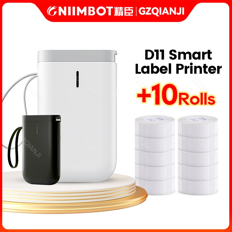 

Беспроводной принтер для этикеток Niimbot D11, портативный карманный принтер для стикеров, Bluetooth Термопринтер для этикеток, быстрая печать, мини-...
