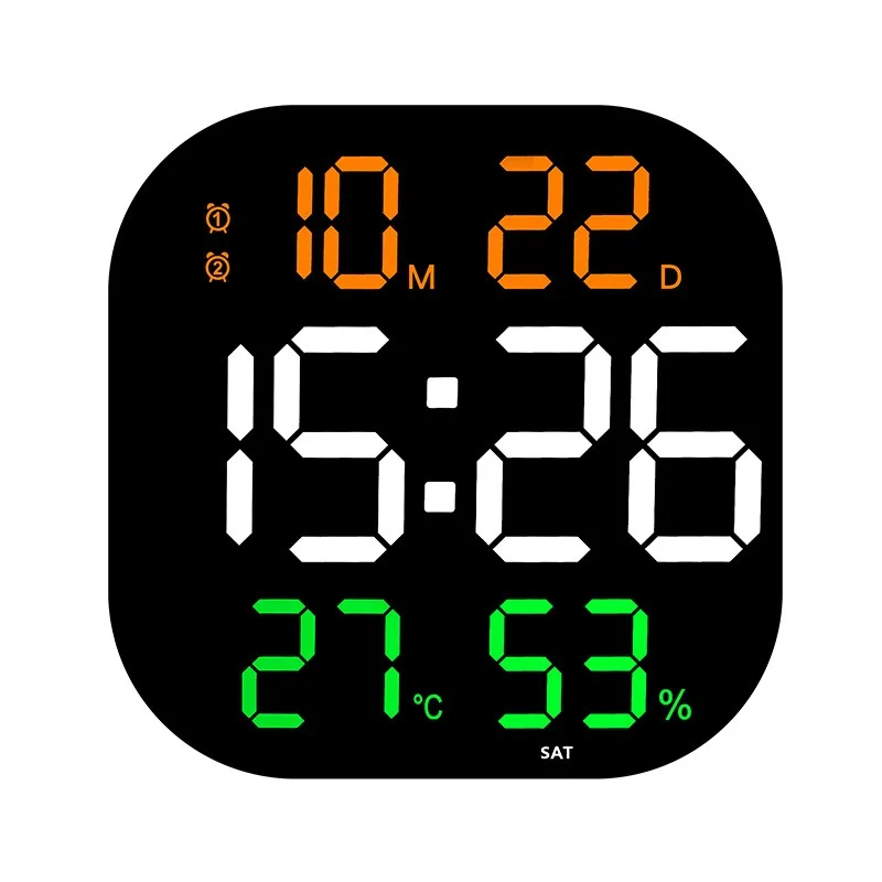 Large Screen Temp Date Day Week Display Electronic Alarm Clock Dual Alarms Table Clocks Home Decor