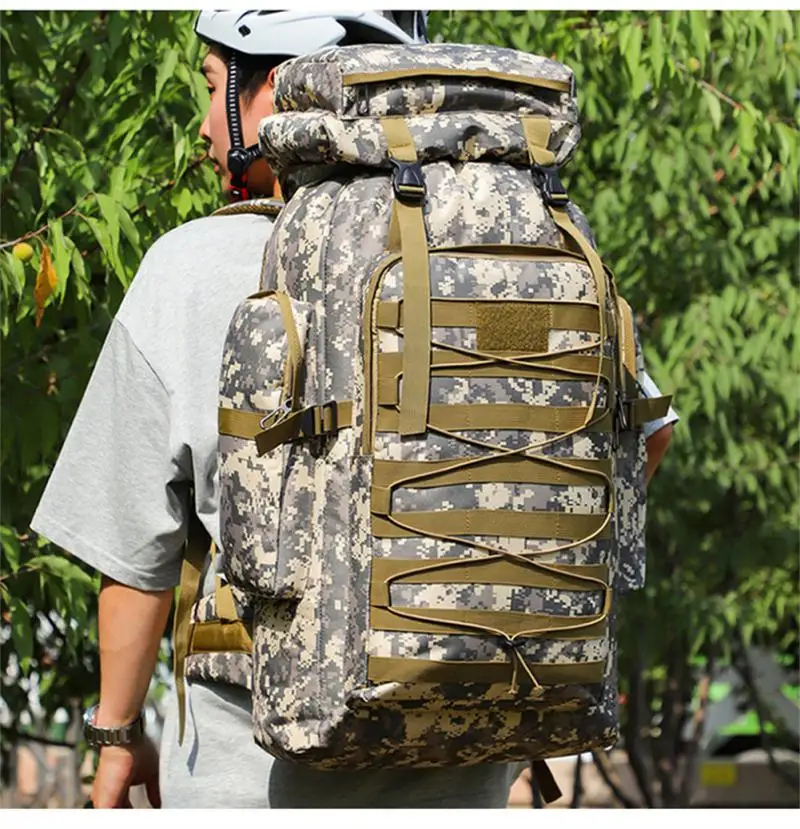

80L Tactical Backpack 600D Oxford Cloth Waterproof Trekking Fishing Hunting Bag Molle Backpack Outdoor Sport Military Rucksacks