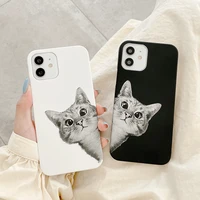 funny animal phone case for iphone 13 11 pro max 7 8 plus 13 pro 12mini xs max x xr se2 cartoon cute cat dog pattern back cover