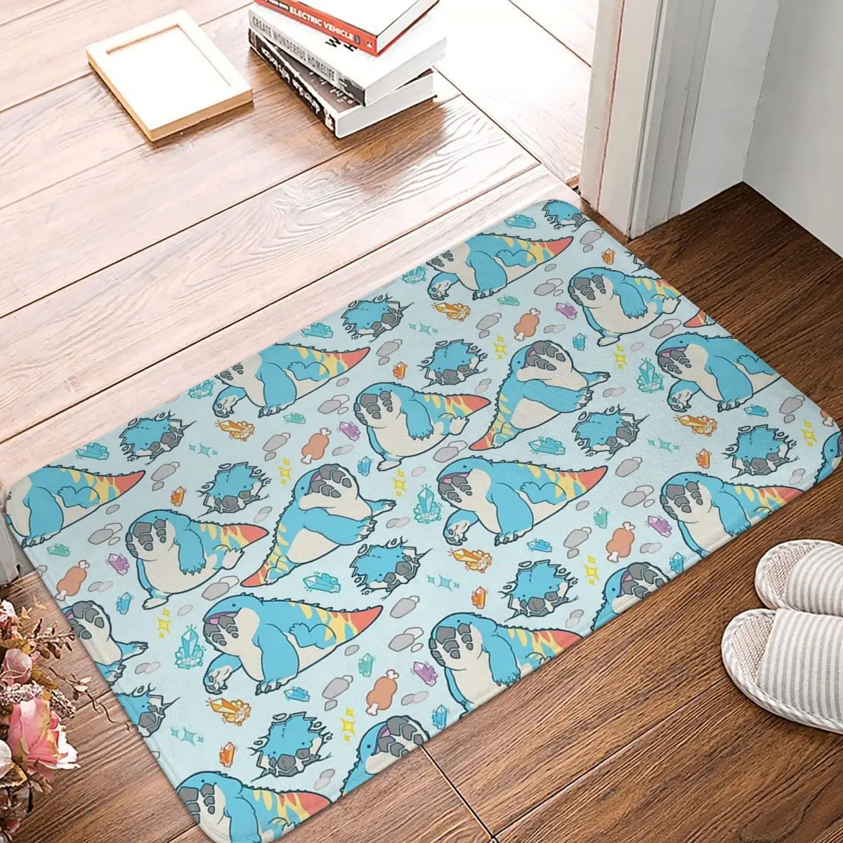 

Monster Hunter Bath Mat Dodogama Party Pattern Doormat Living Room Carpet Entrance Door Rug Home Decor