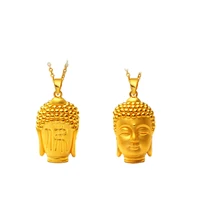 3d golden buddha head pendant necklace for men and women buddha head necklace lucky amulet lucky jewelry
