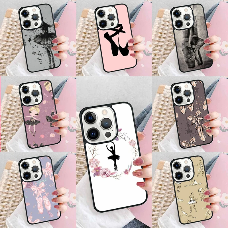 Балерина балетная обувь Танцевальная девочка мягкий чехол для телефона iPhone 16 Promax