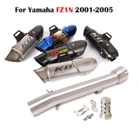 slip on motorcycle exhaust system muffler tail pipe db killer mid connect link tube stainlessn steel for yamaha fz1n 2001 2005