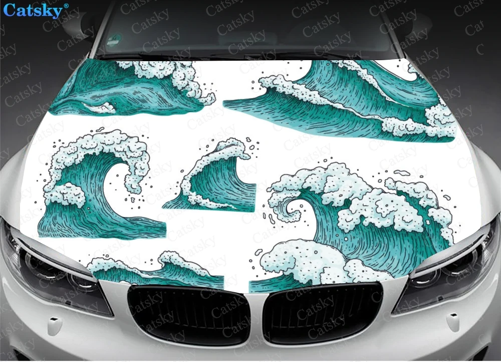 

Car hood wrap lion decal, bonnet vinyl sticker, full color graphic decal, CUSTOM made to Fit Any Car