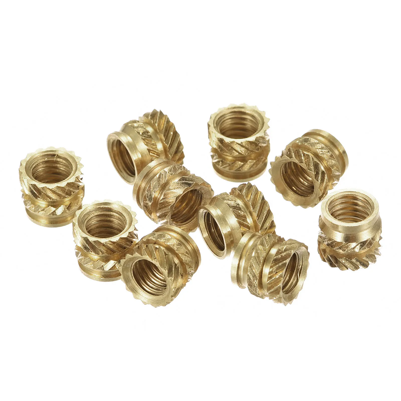 

Uxcell Knurled Insert Nut M5 x 6mm L x 7mm OD Female Thread Brass Embedding Nut 30 Pcs