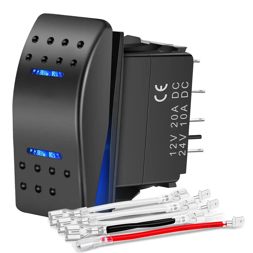 

1 пара, мгновенный переключатель DPDT, 7 контактов, 12 В, 24 В, переключатель ВКЛ./ВЫКЛ., переключатели лебедки, насоса для автомобилей, грузовиков, фургонов, лодок