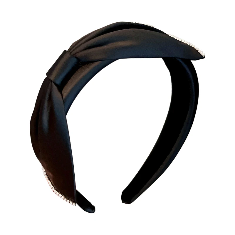

Black Bow High-End Hairband Decoration Women's Autumn and Winter Luxurious Style Headband
