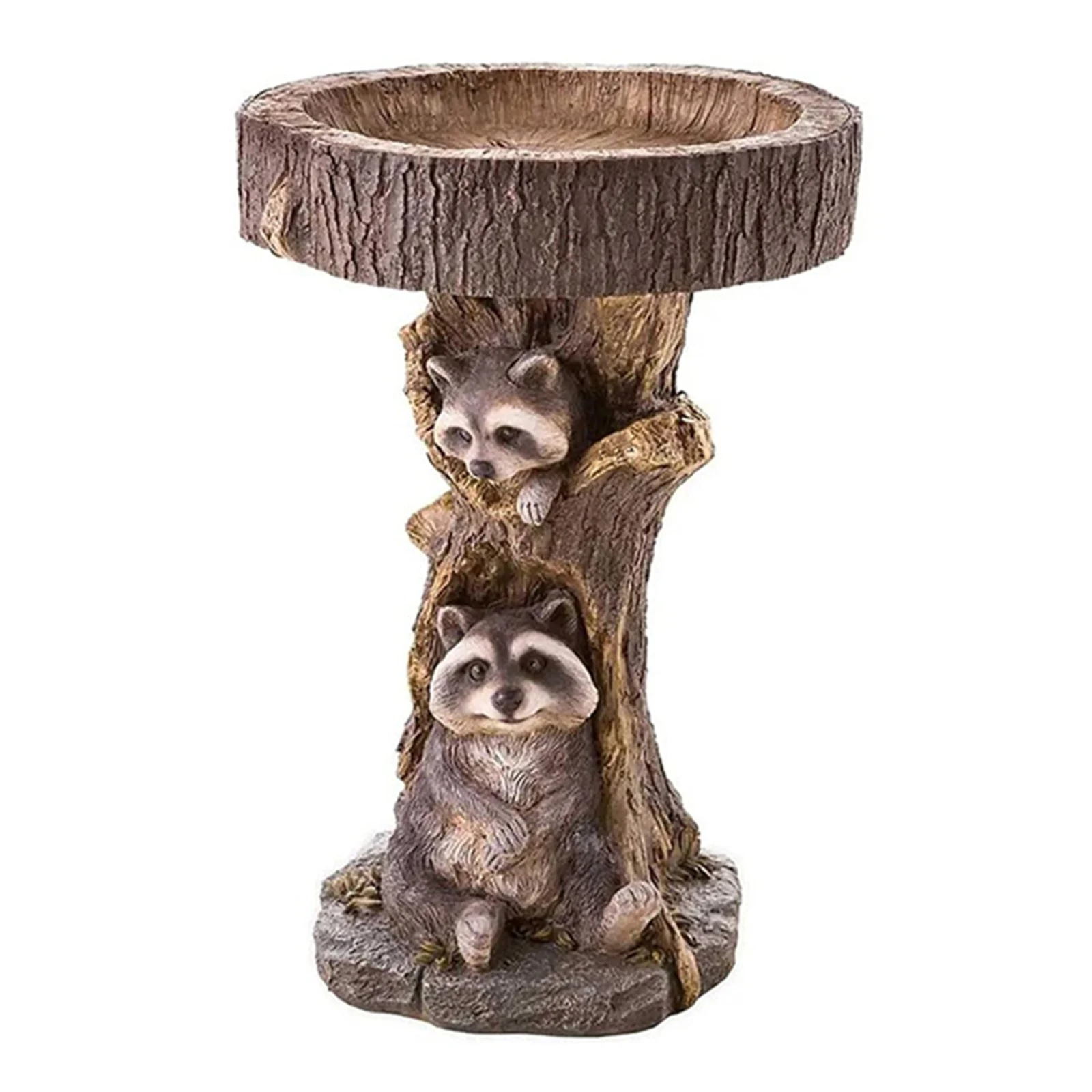 

Brand New None Garden Bird Bath Garden Statue Raccoon Resin Rooster Sunflower Tree House Bath Resin For Outdoor