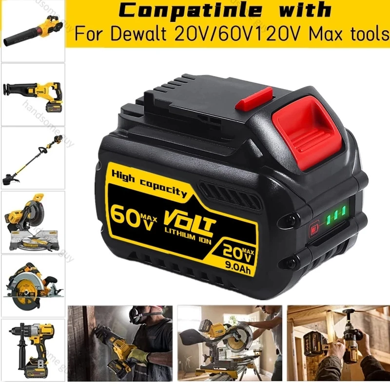9000 мАч Dewalt FlexVolt 120 в 60 20 сменный блок аккумуляторных батарей Werkzeuge DCB606 DCB612 DCB609 DCB200 |