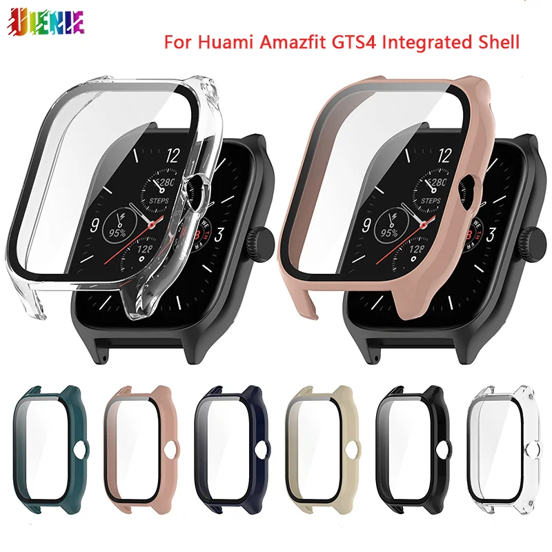 

UIENIE Screen Protector Case For Huami Amazfit GTS 4 Smartwatch Case PC + Tempered Glass Protection Frame Watch Accessories