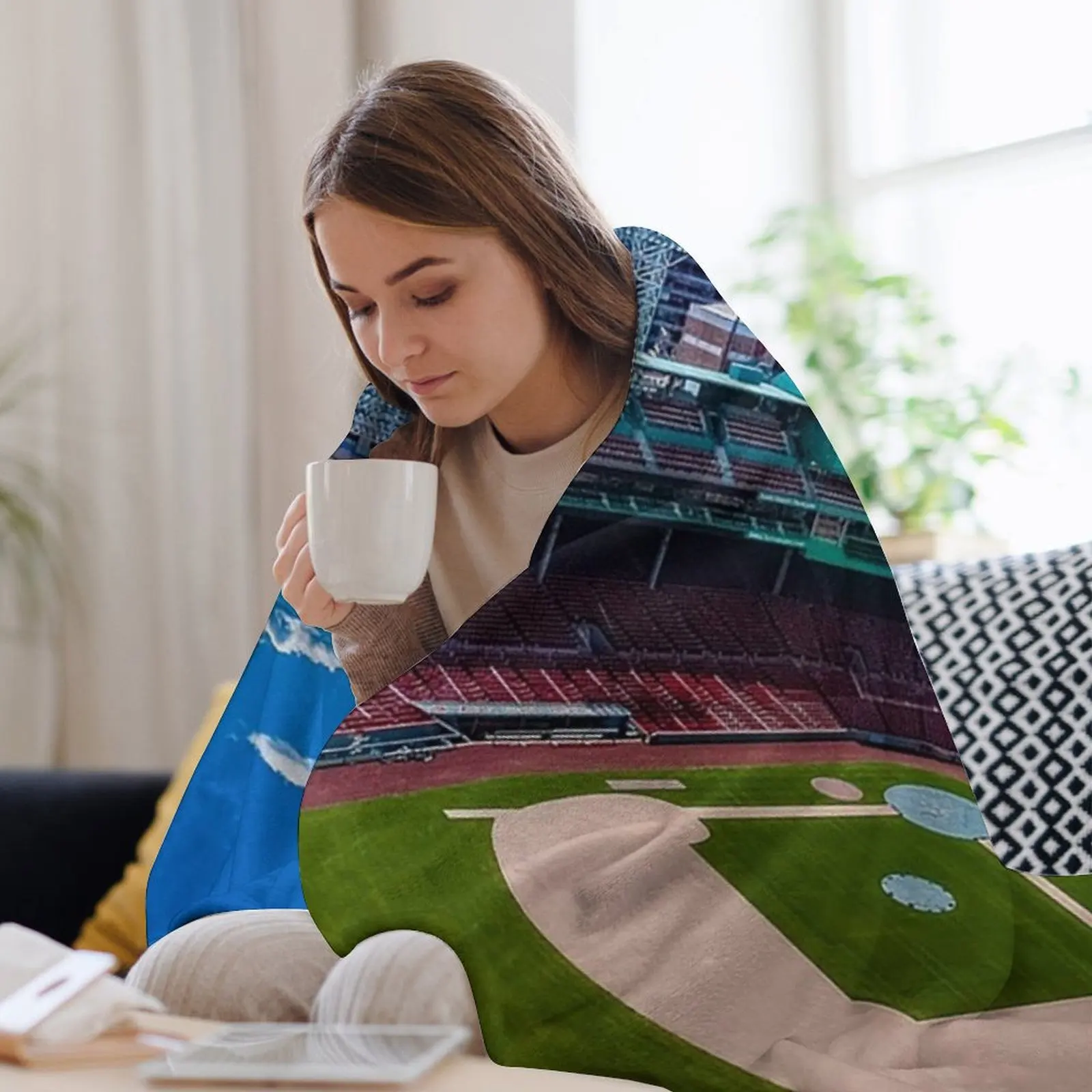 Fenway бейсбольный стадион Boston мячное поле вид на внешний Skyline 수чное одеяло тонкие