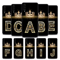 fashion diamond crown letter a m phone case for samsung a10 e s a20 a30 a30s a40 a50 a60 a70 a80 a90 5g a7 a8 2018 soft silicone
