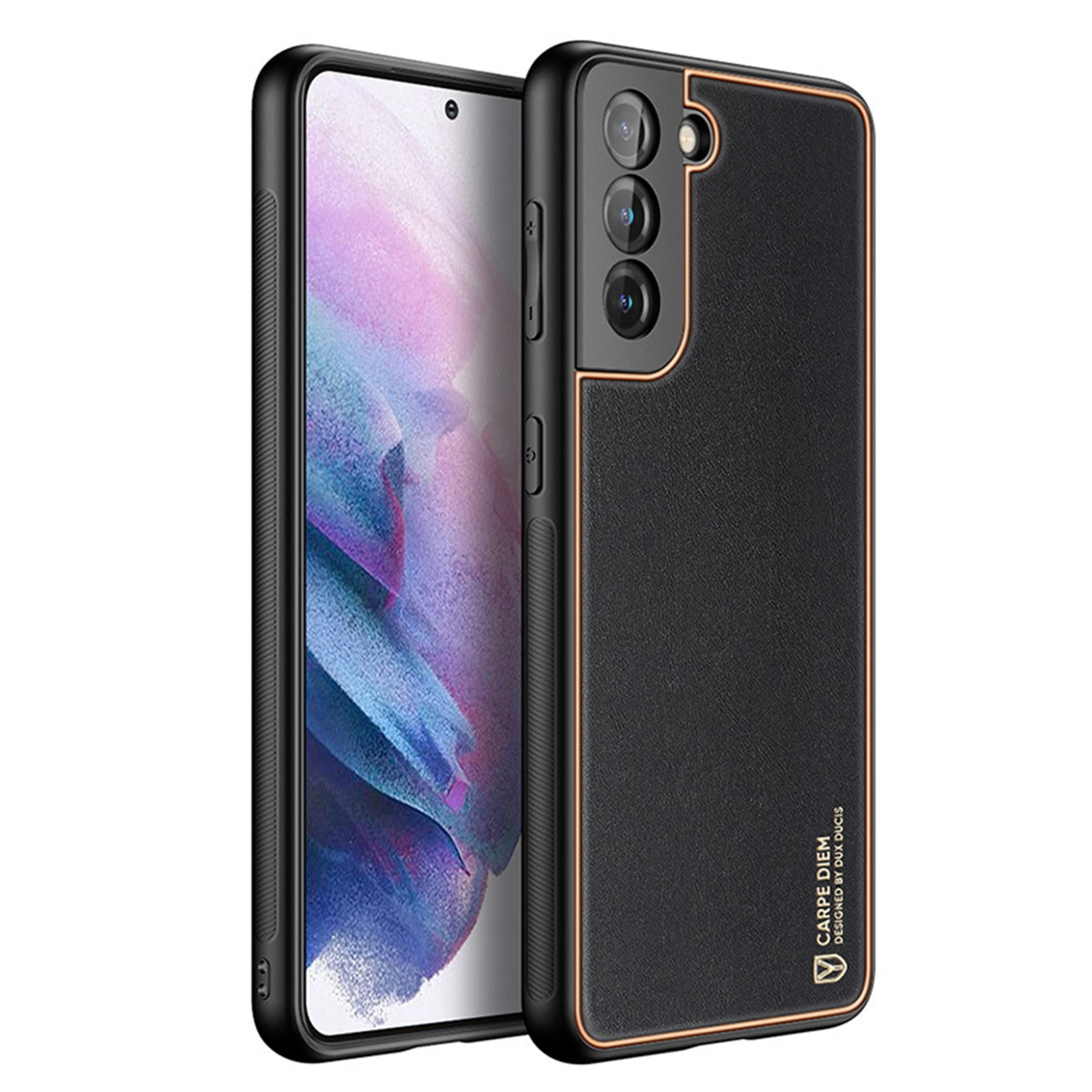 

Кожаный чехол для Samsung S22 Ultra Plus, однотонный позолоченный защитный чехол с тонкими отверстиями, противоударный чехол для Galaxy S22U/S22 + 5G