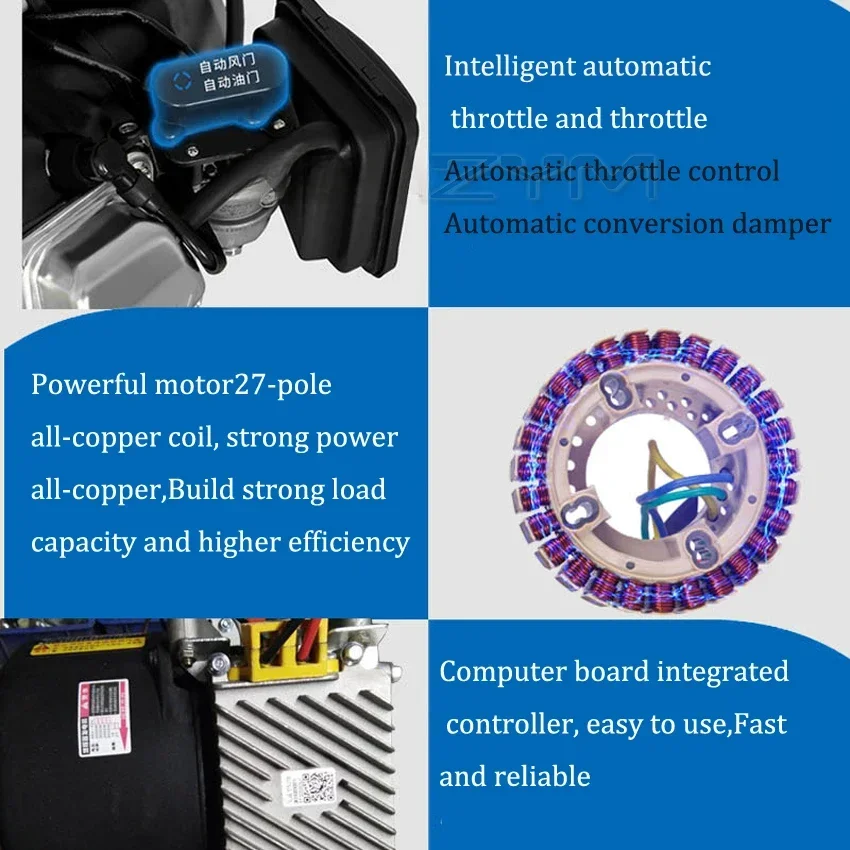 Бесшумный Генератор удлинителя диапазона для 3 кВт 48 В/60 в/72 в