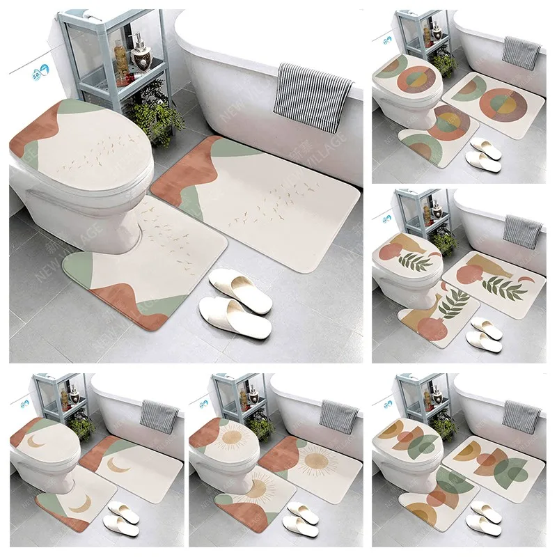 

Противоскользящий коврик для ванной, коврик для душа, декоративный Впитывающий Коврик для ног, вход в ванну, коврик для туалета, в стиле бохо...